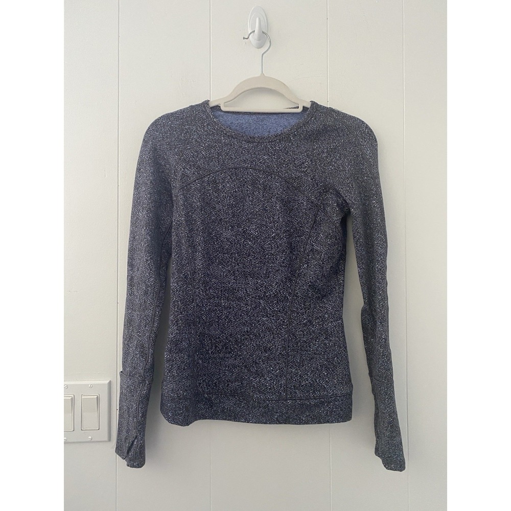 Lululemon Cypress Kiss Long Sleeve Pullover Heathered Blue Sz 4